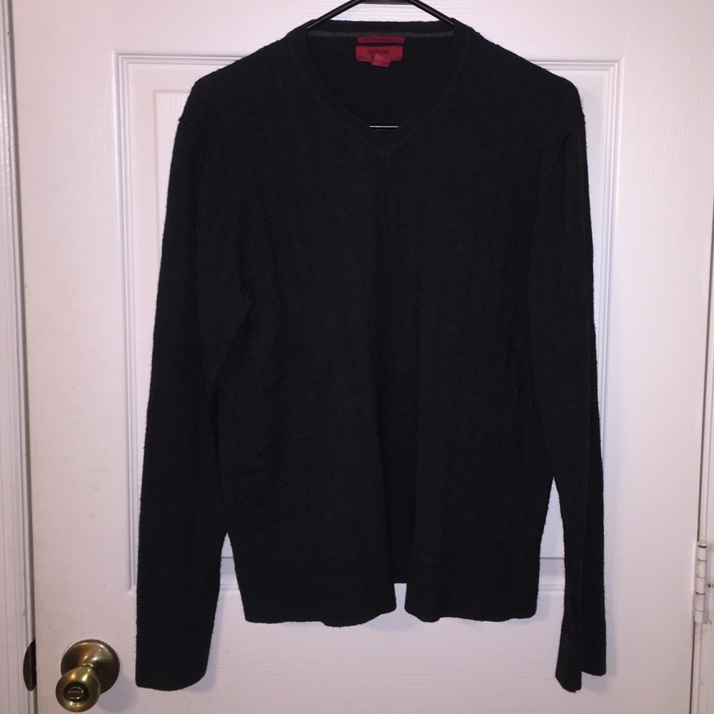 Charcoal colored sweater.